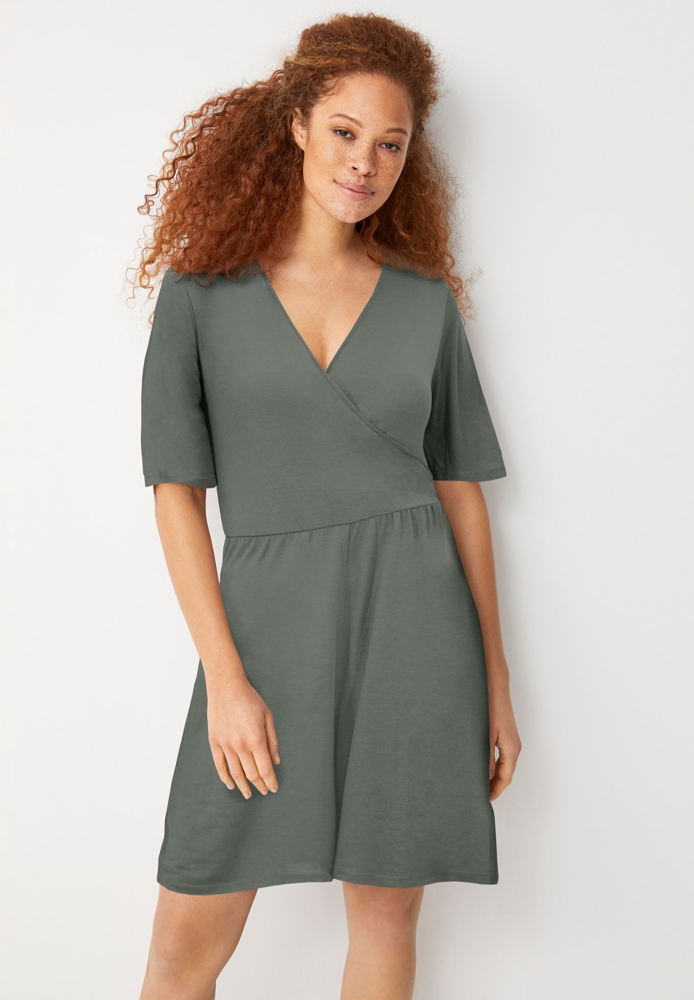 Flutter Sleeve Surplice Romper image number 0