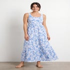 Stretch Jersey Knit A-Line Scoop Neck Sleeveless Tiered Maxi Dress image number null