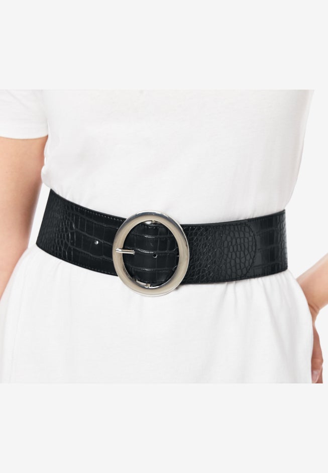 Textured Faux Leather Belt image number 1