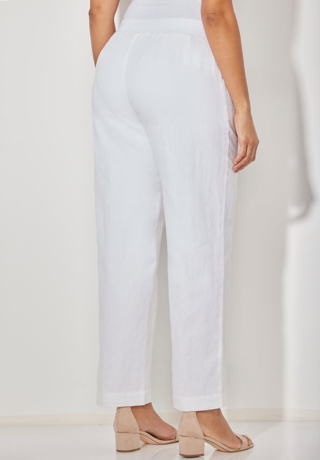 Knit Waist Linen Pant image number null