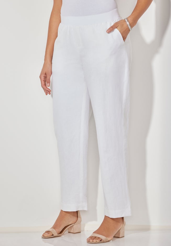 Knit Waist Linen Pant image number null