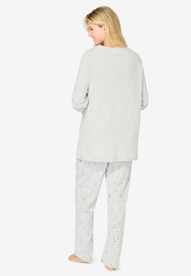 Avenue Body Three-Quarter Sleeve Pajama Set image number 1