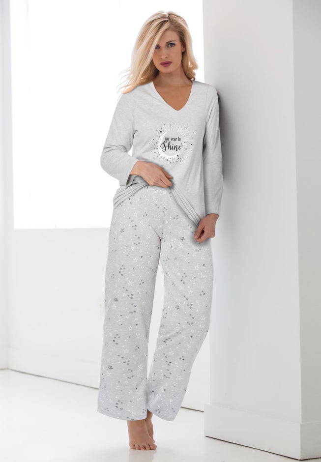 Avenue Body Three-Quarter Sleeve Pajama Set image number 4