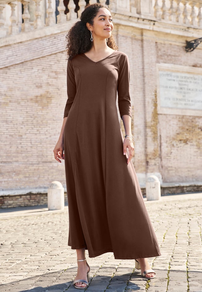Double-V Maxi Dress image number 0