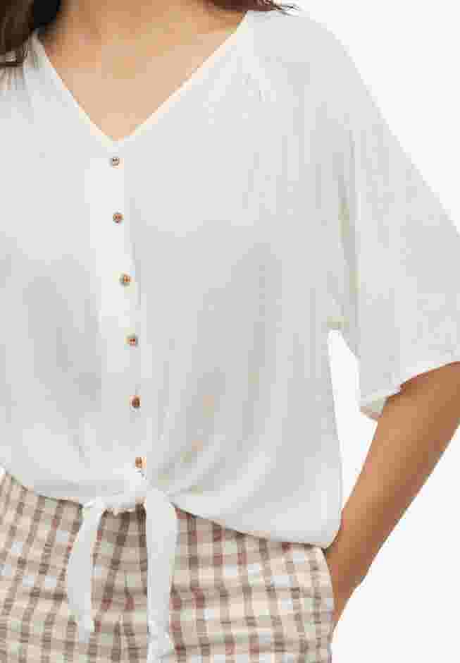 Crinkle Tie-Front Blouse image number 2
