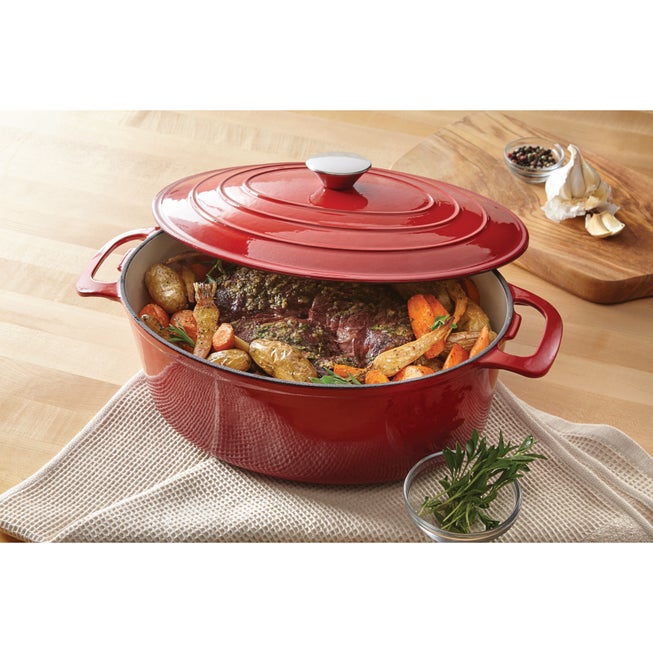 6-Lt. Cast Iron Enameled Oval Casserole image number null