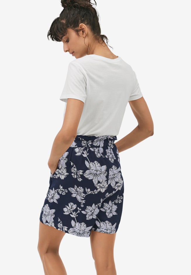 Pull-On Paperbag Waist Skort image number 1