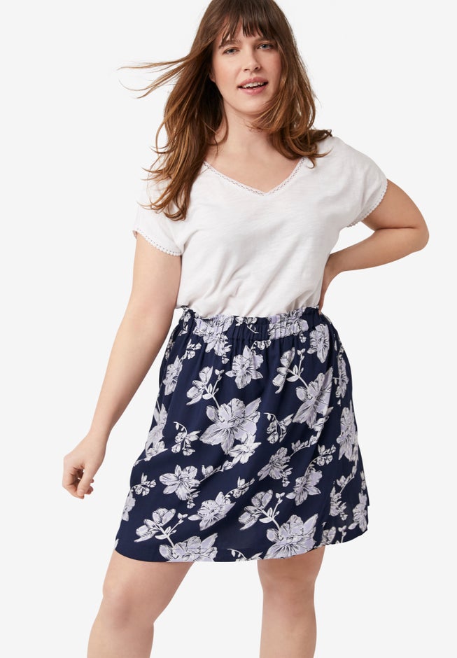 Pull-On Paperbag Waist Skort image number 2