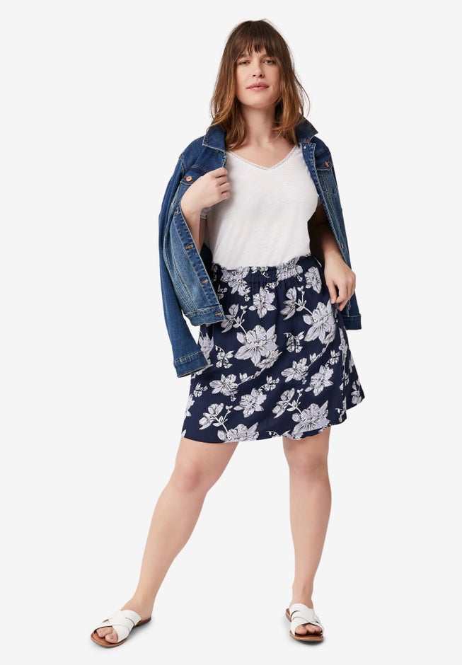 Pull-On Paperbag Waist Skort image number 0