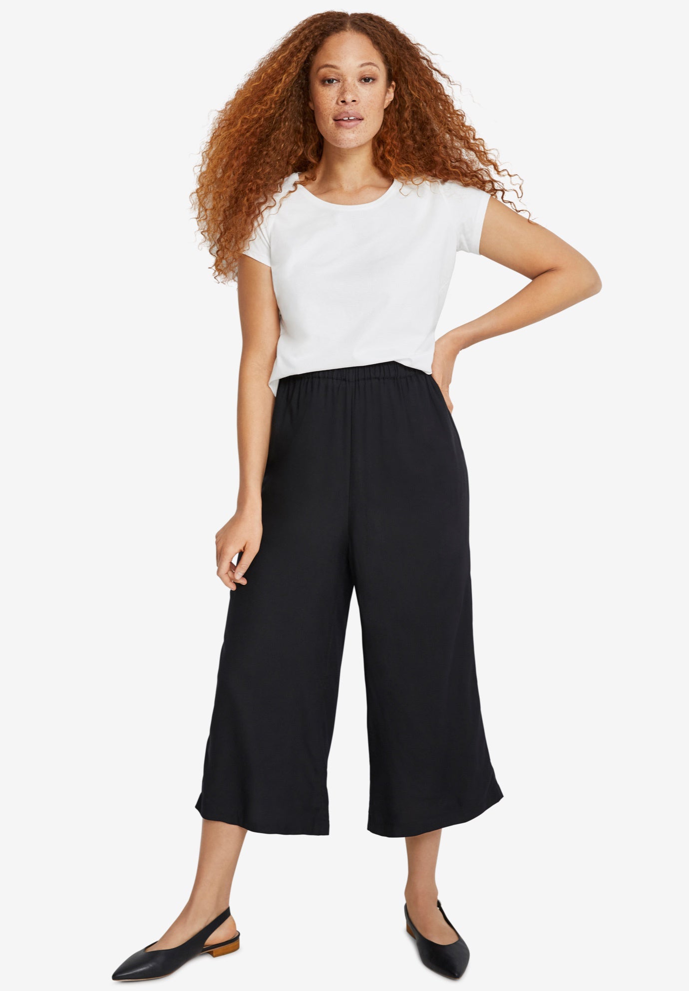 Wide-Leg Crop Pants image number 0