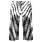 Gingham Back Elastic Wide Leg Crop Pants image number null