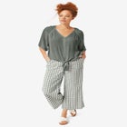 Gingham Crop Pants image number null