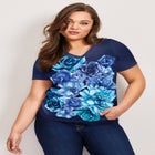 V-Neck Short Sleeve Graphic Tee image number 0