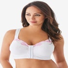 Front-Close Embroidered Wireless Posture Bra image number null
