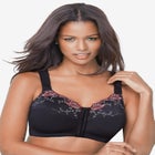 Front-Close Embroidered Wireless Posture Bra image number 0