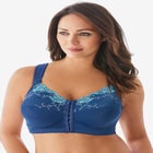 Front-Close Embroidered Wireless Posture Bra image number null