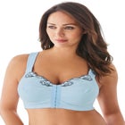 Front-Close Embroidered Wireless Posture Bra image number null