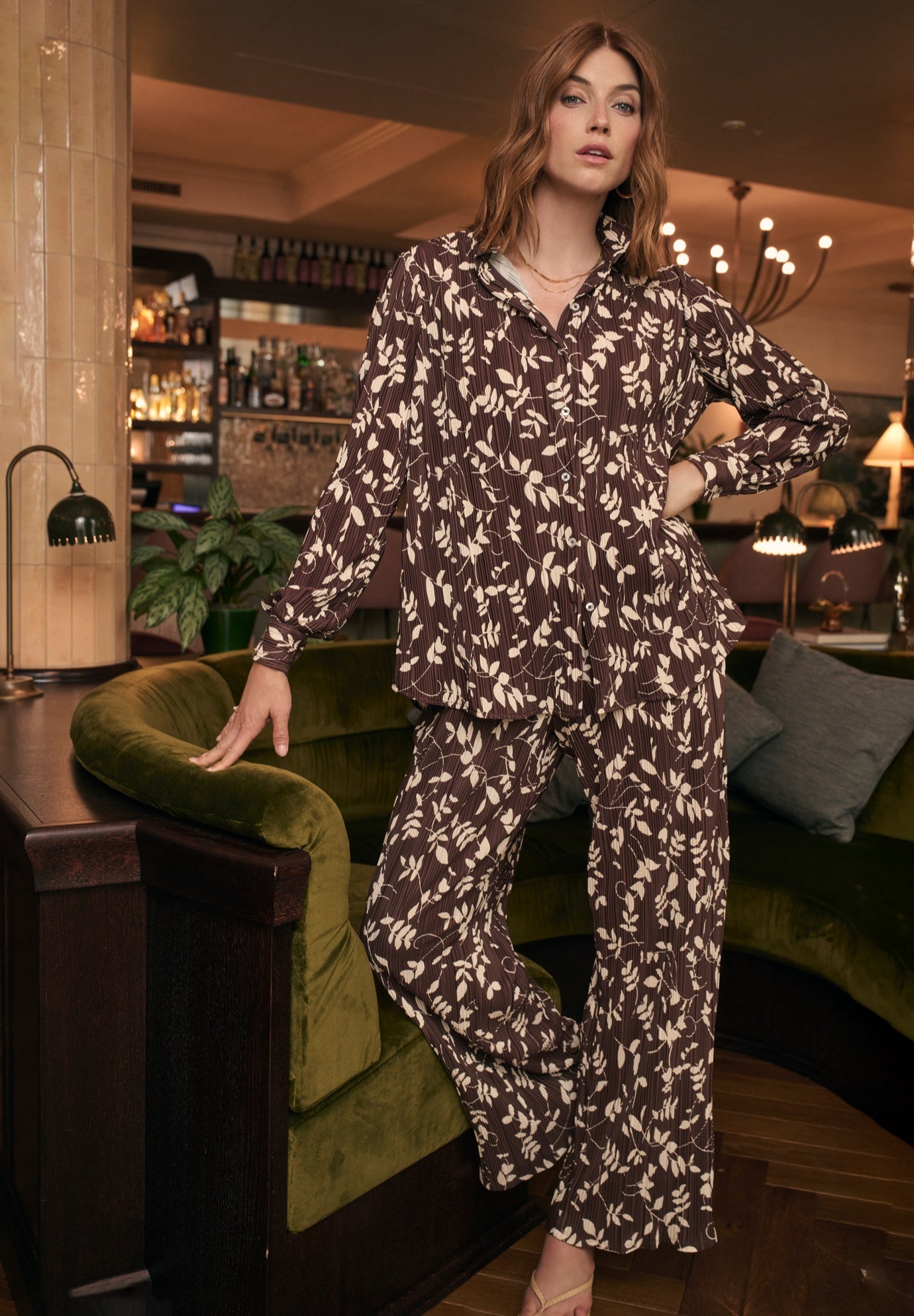 Plisse Button-Front Blouse image number 0