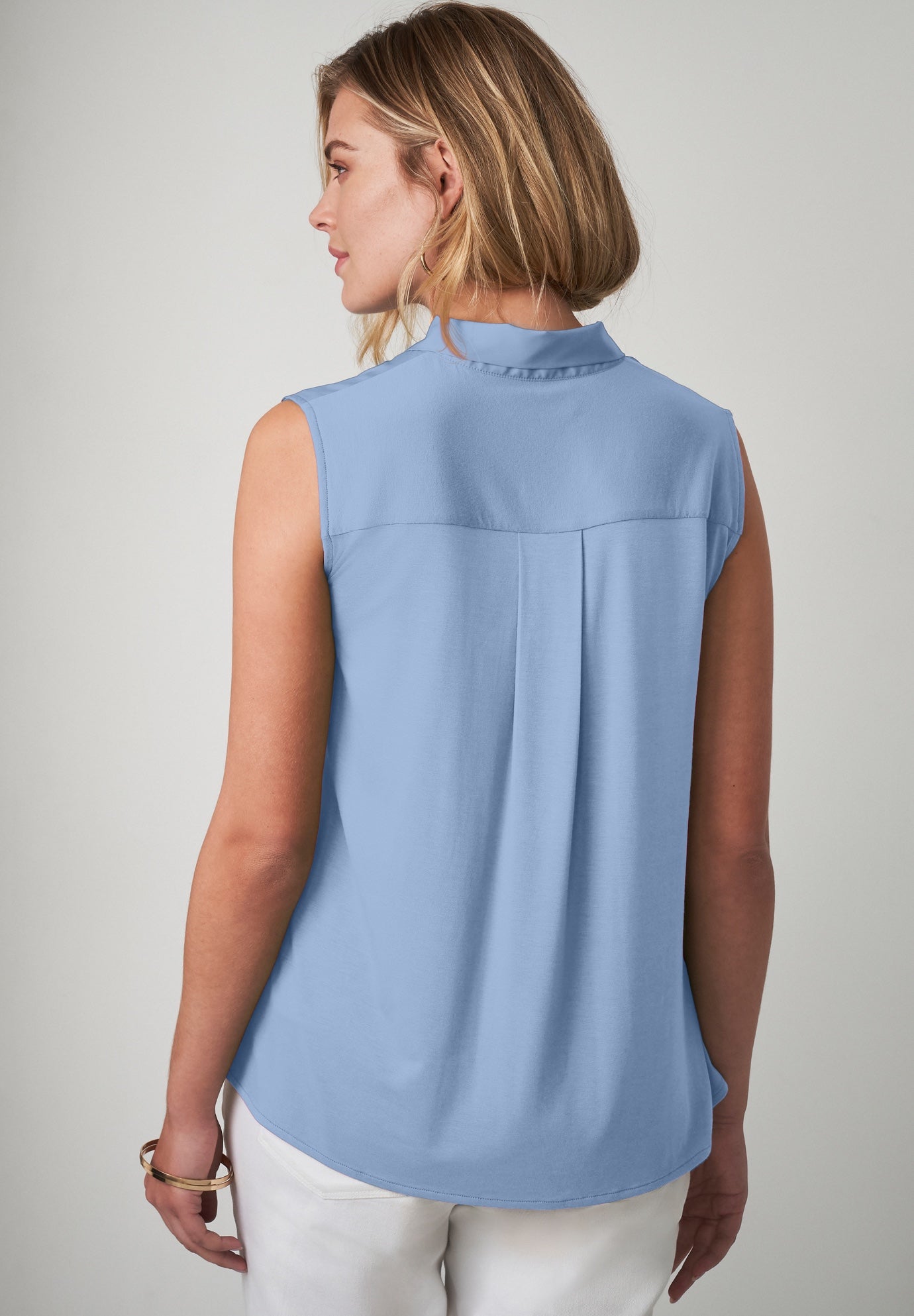 Uptown Sleeveless Tie-Neck Blouse image number 1