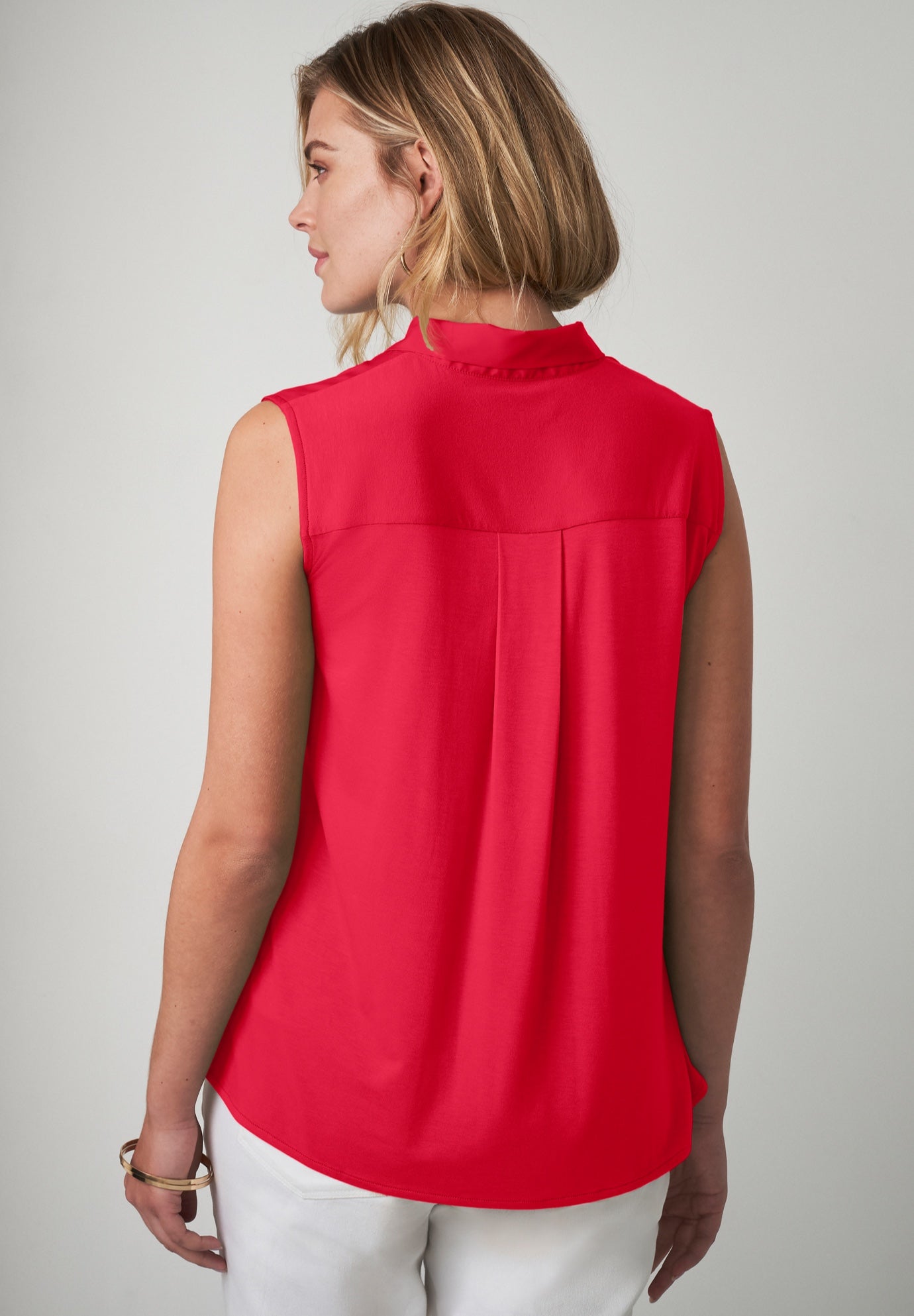 Uptown Sleeveless Tie-Neck Blouse image number 1