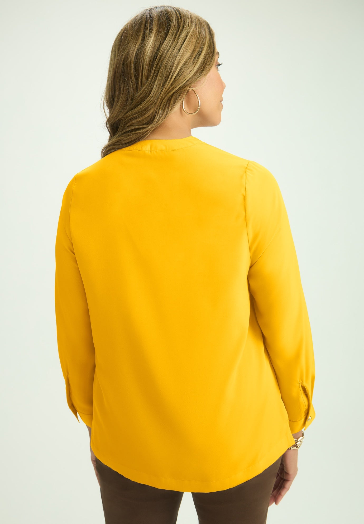 Button-Front Chest Pocket Blouse image number 4
