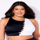 High Neck Color Block Bikini Top image number null