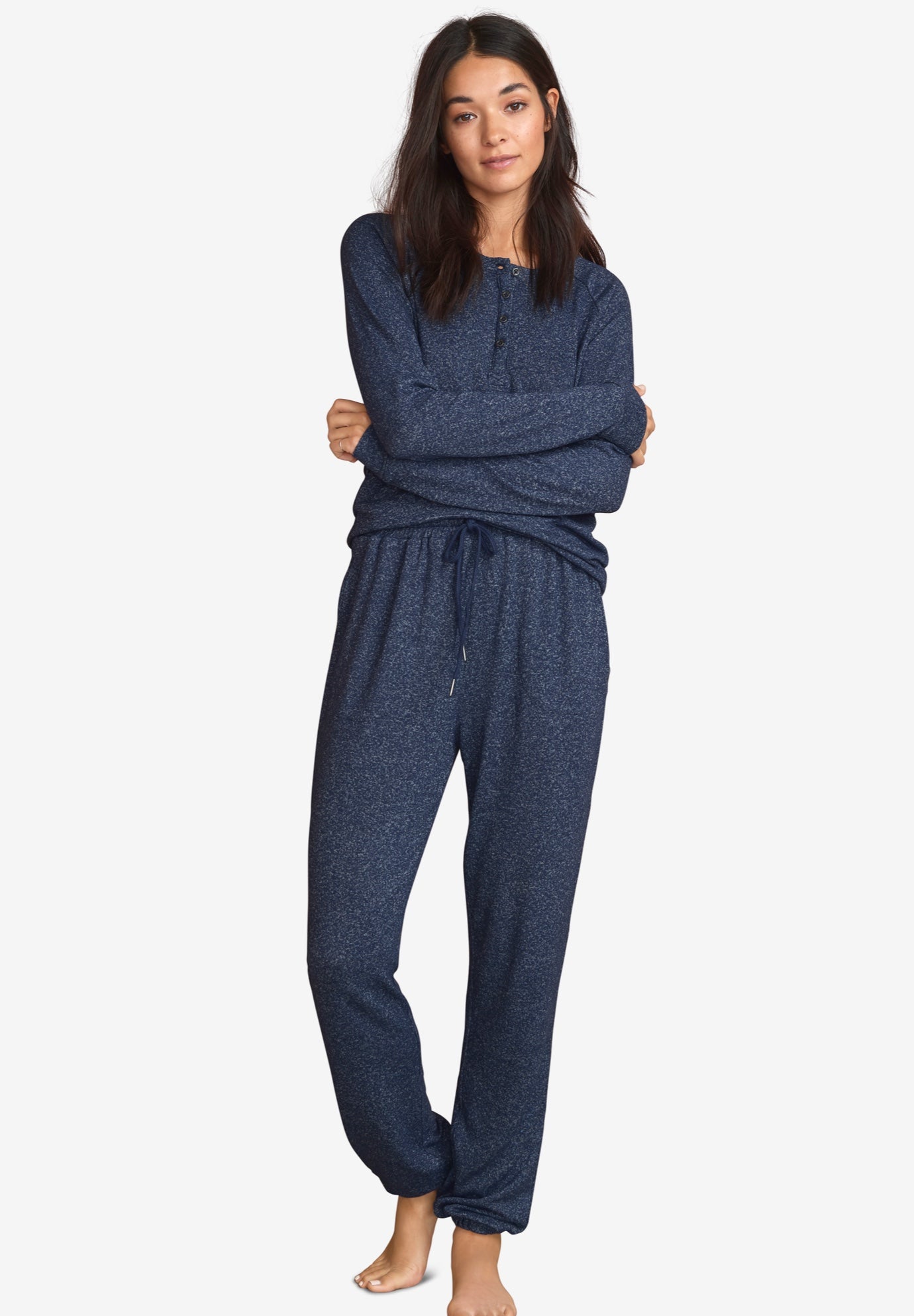 Marled Henley Lounge Top image number 0