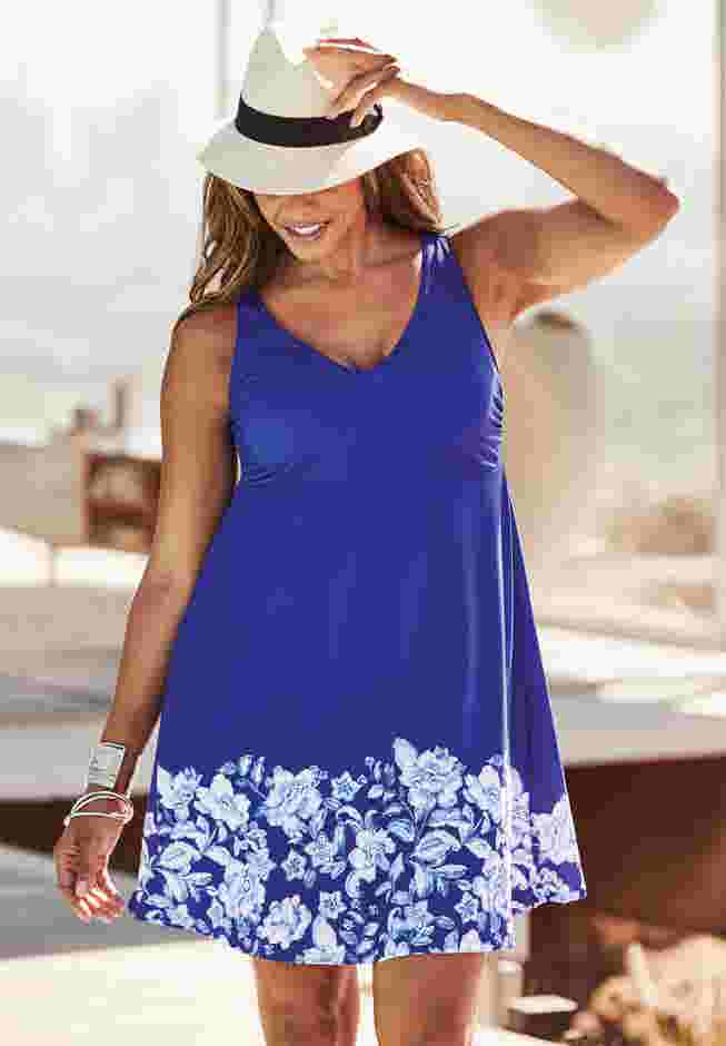 Floral Border Swim Dress image number 2
