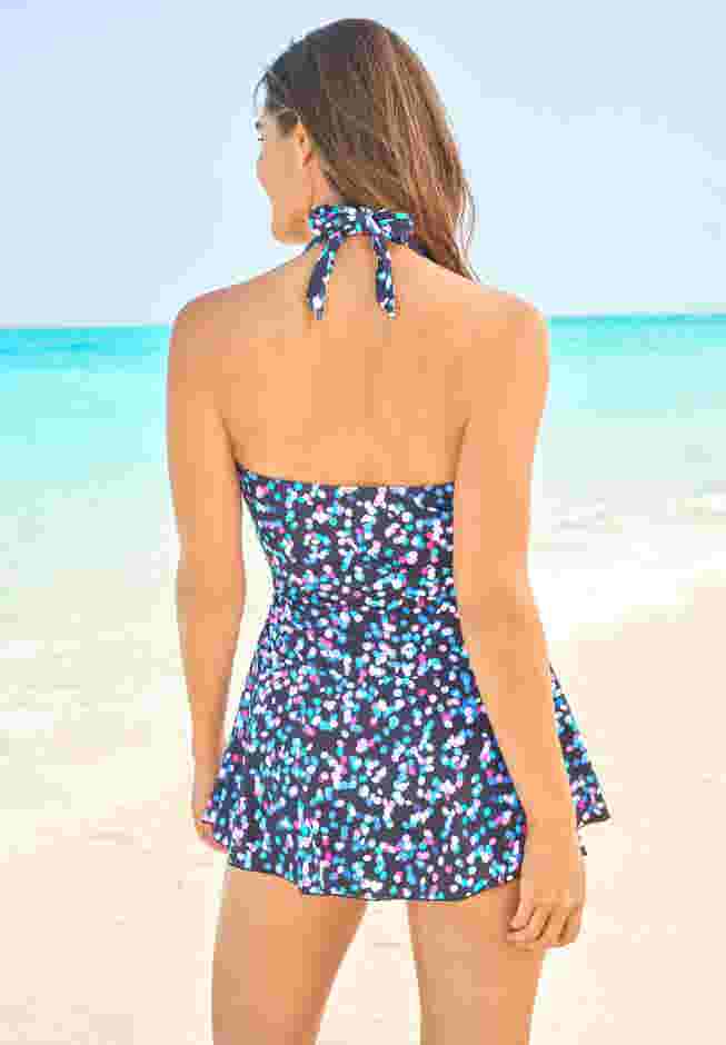 Retro Halter Swim Dress image number 1