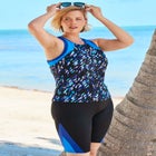 Colorblock Tankini Top with Sun Protection  image number null