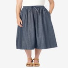 Drawstring Denim Skirt image number null