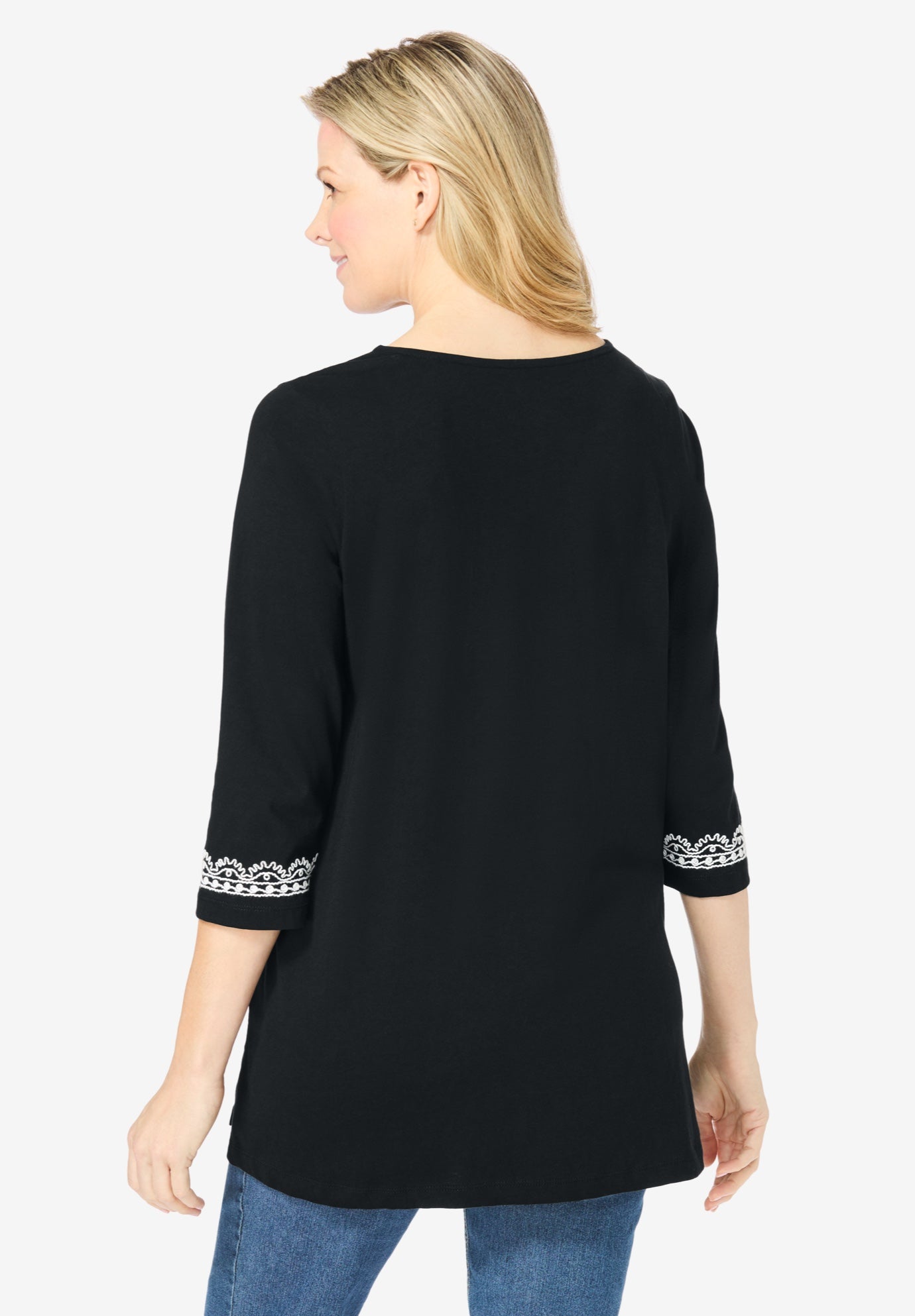 Embroidered Knit Tunic image number 1