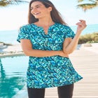 Longer Length Short-Sleeve Swim Tunic image number null