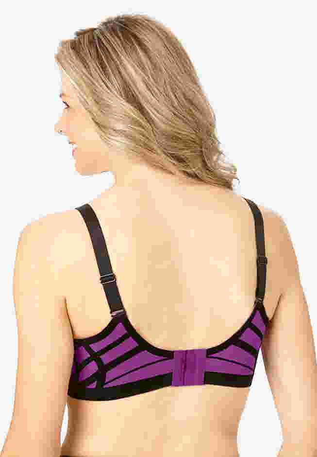 Seamless Velvet Trim Support Bra image number 1