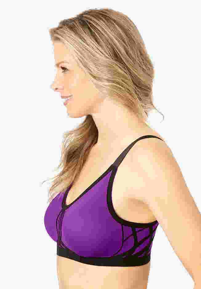 Seamless Velvet Trim Support Bra image number 2