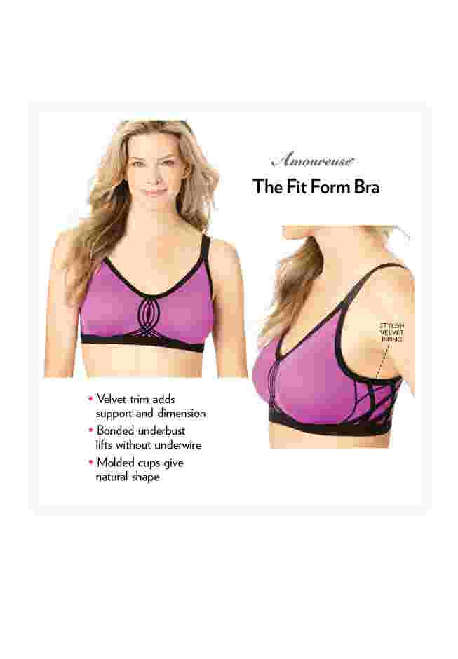 Seamless Velvet Trim Support Bra image number 3