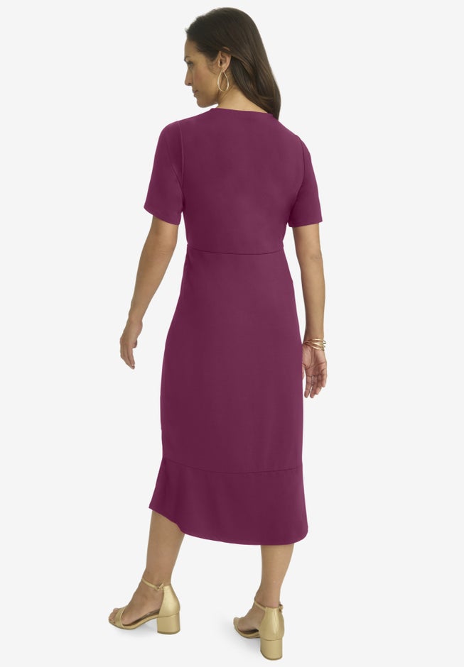 Flounce Hem Midi Dress | Jessica London
