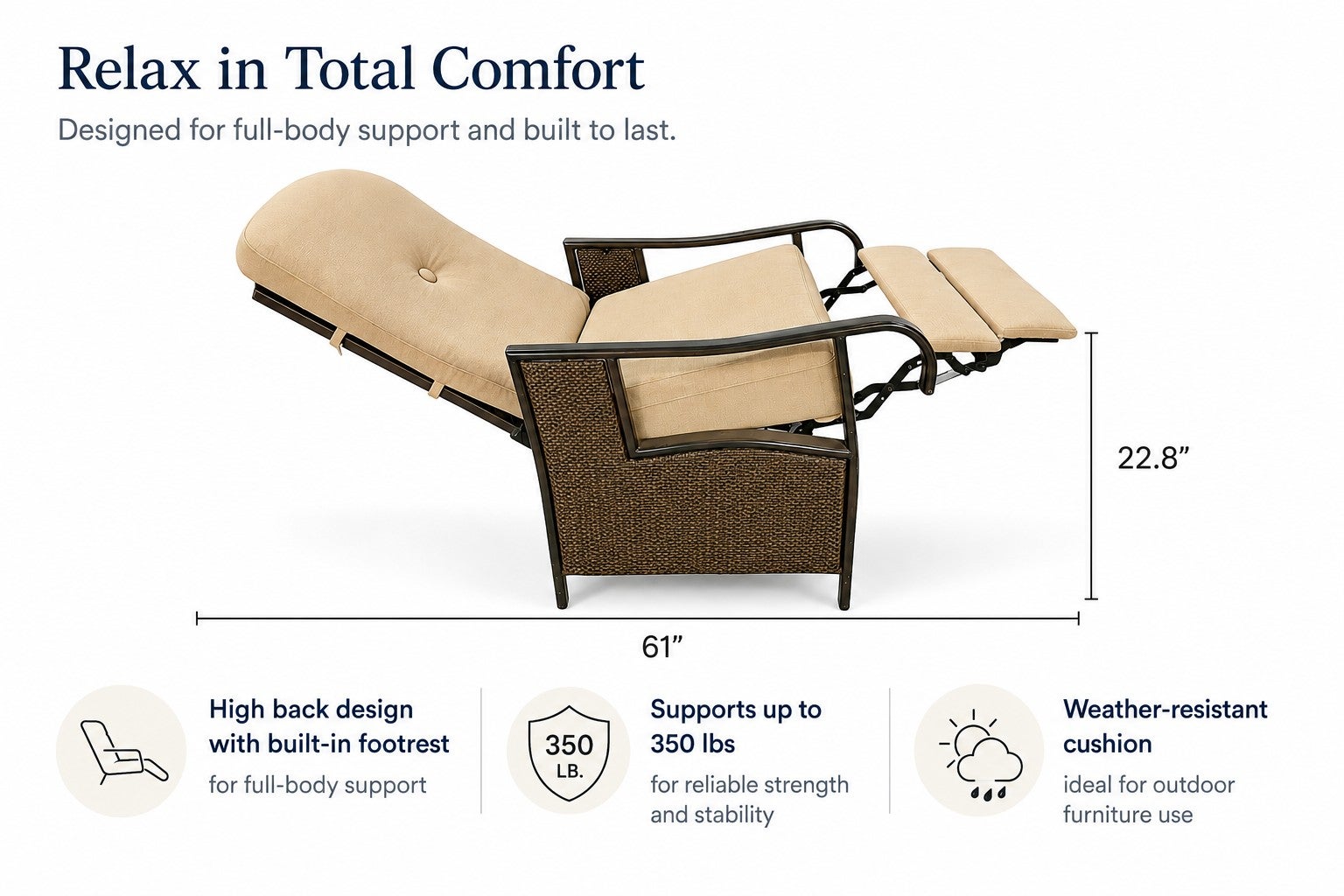 Oversized Outdoor Recliner image number 6