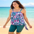 Blouson Tankini Top with Adjustable Straps image number null