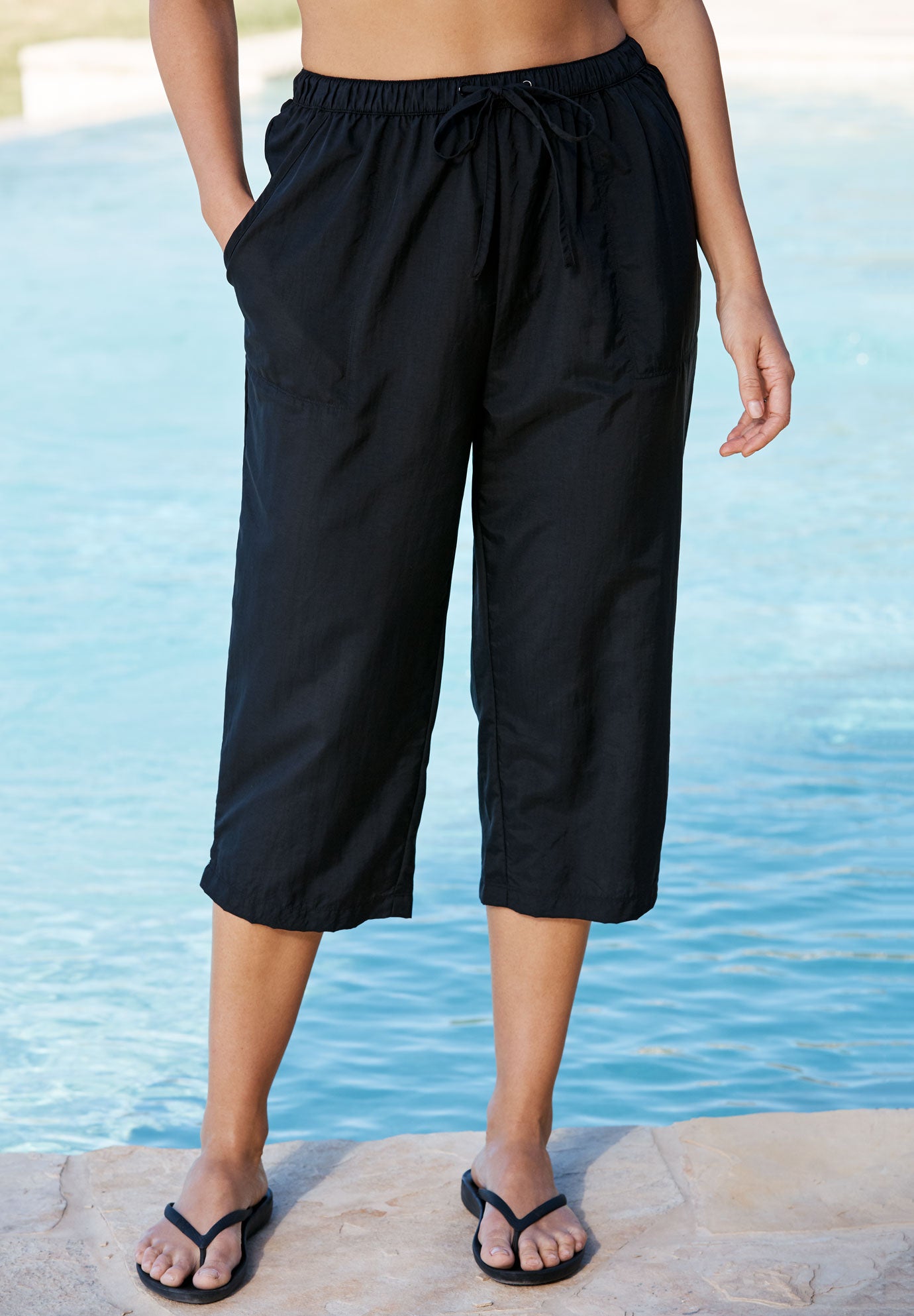 Taslon® Cover Up Capri Pant image number 0