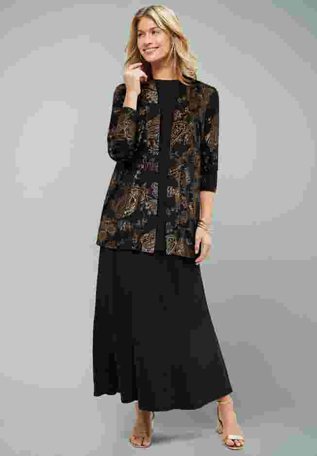 Stretch Knit Open Front Knit Topper image number 2