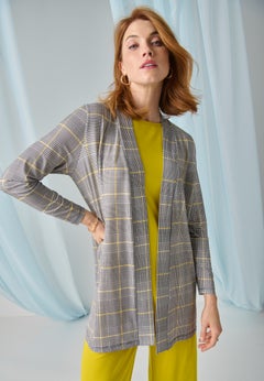Stretch Knit Open Front Knit Topper