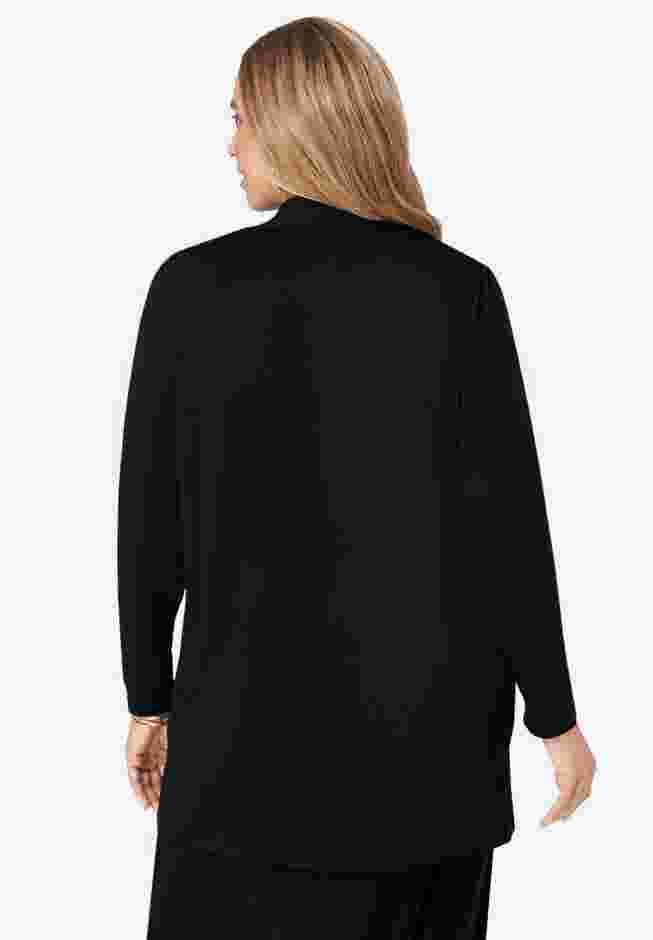 Stretch Knit Open Front Knit Topper image number 2
