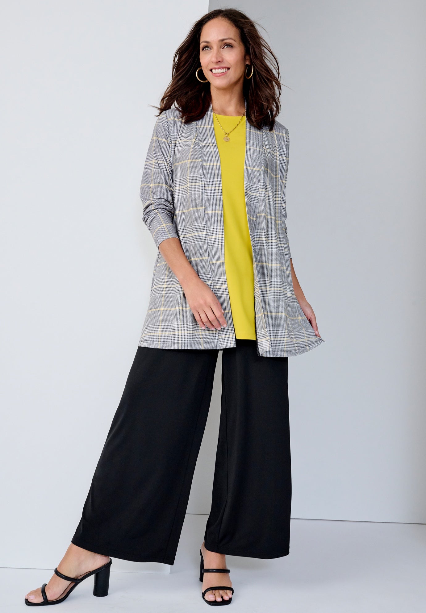 Stretch Knit Open Front Knit Topper image number 2