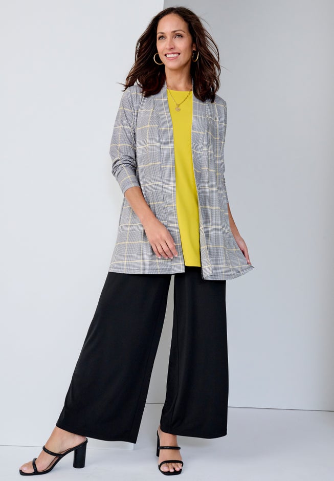 Stretch Knit Open Front Knit Topper image number 2
