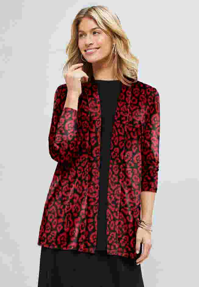 Stretch Knit Open Front Knit Topper image number 4