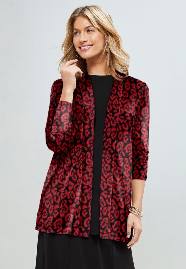 Stretch Knit Open Front Knit Topper image number 4
