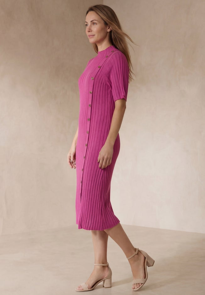 Button Front Sweater Dress image number 2