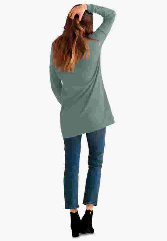 French Terry Lace Trim Sweatshirt Tunic image number 1