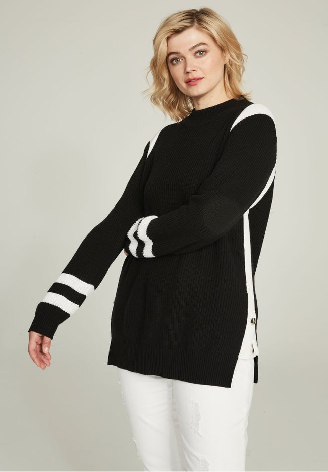 Side Stripe Mockneck Sweater image number 1